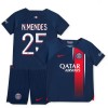 Maillot de Supporter Paris Saint-Germain 2023-24 N.Mendes 25 Domicile Pour Enfant